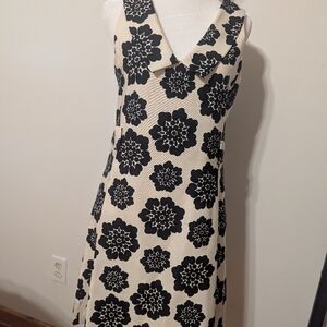 Milly Of New York Floral Black and Cream Dress